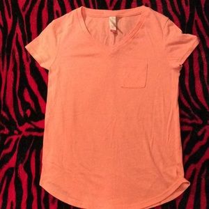 A neon orange T-shirt